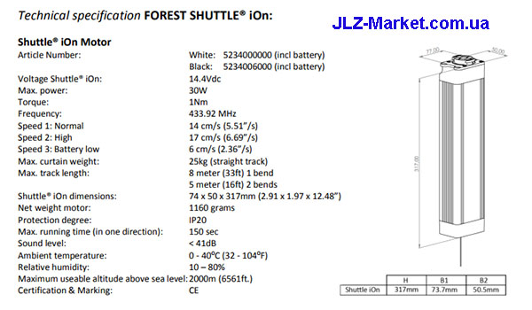 Характеристики мотора Forest Shuttle ION Характеристики мотора Forest Shuttle ION