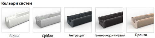Цвета механизмов для штор плиссе Сosiflor