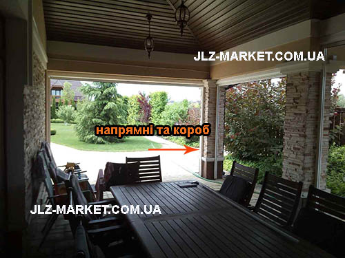 Штора с коробом и направляющими от ветра Штора с коробом и направляющими от ветра